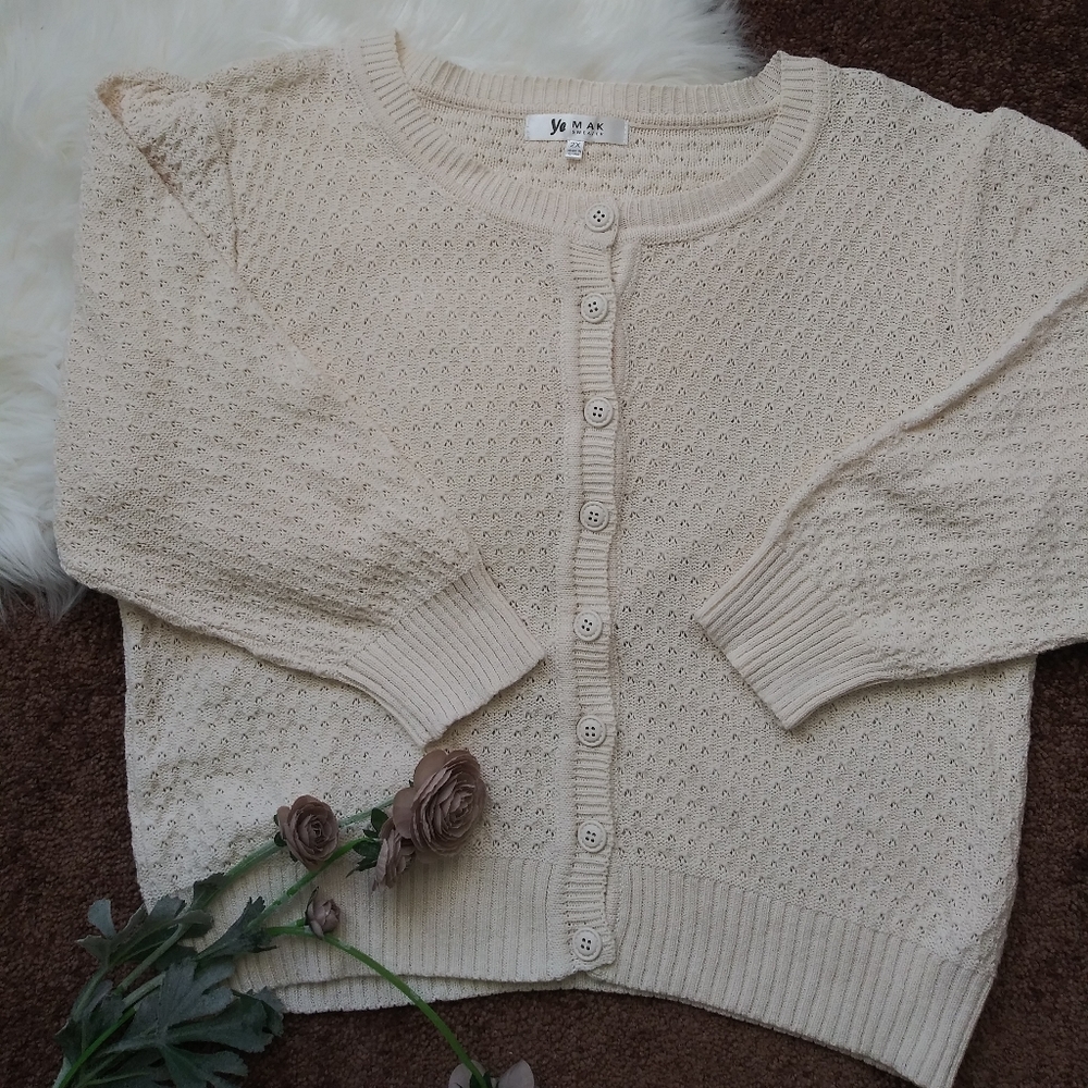 Cream Cardigan Sweater